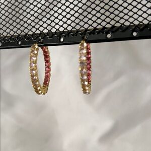Covet Pink Crystal Hoops